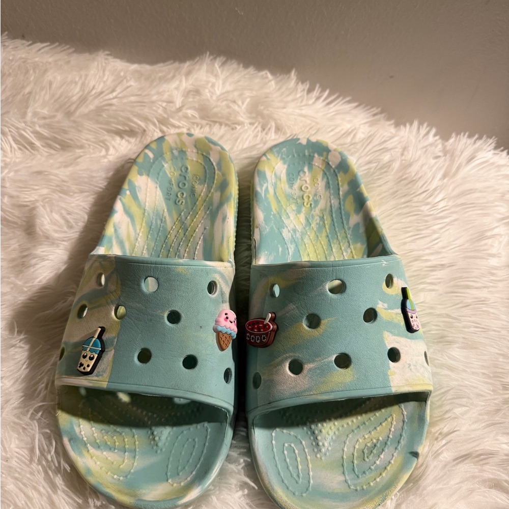 Crocs Women Aqua Slide Sandals Size 10